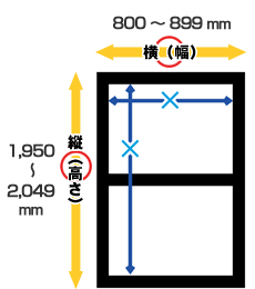 ワンタッチエレガントネット【B-M-3】対応可能な網戸枠のサイズ