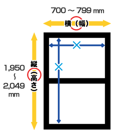 ワンタッチエレガントネット【B-S-3】対応可能な網戸枠のサイズ