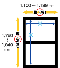 ワンタッチエレガントネット【B-TL2-1】対応可能な網戸枠のサイズ