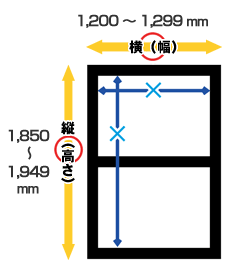 ワンタッチエレガントネット【B-TL3-2】対応可能な網戸枠のサイズ